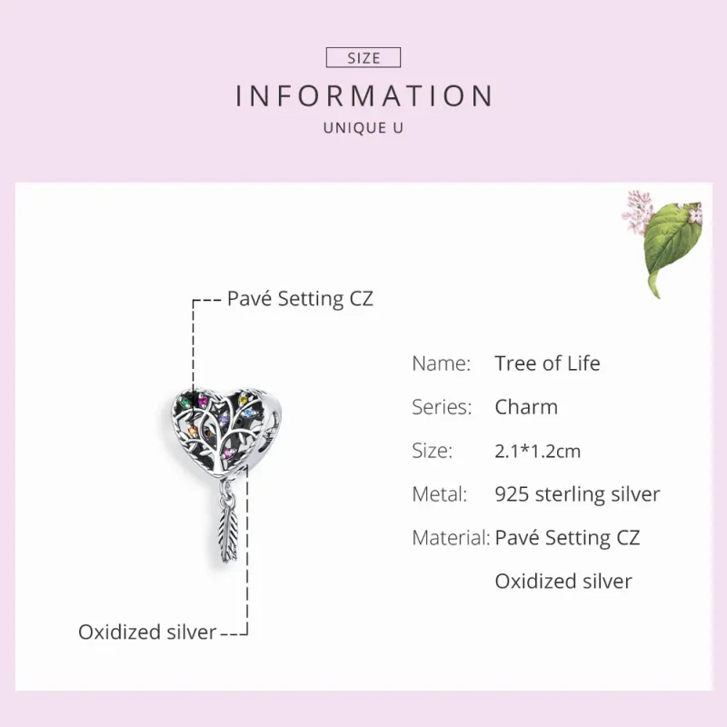 (image for) Pandora Style Silver Charm, Tree of Life - SCC1768 - View 7