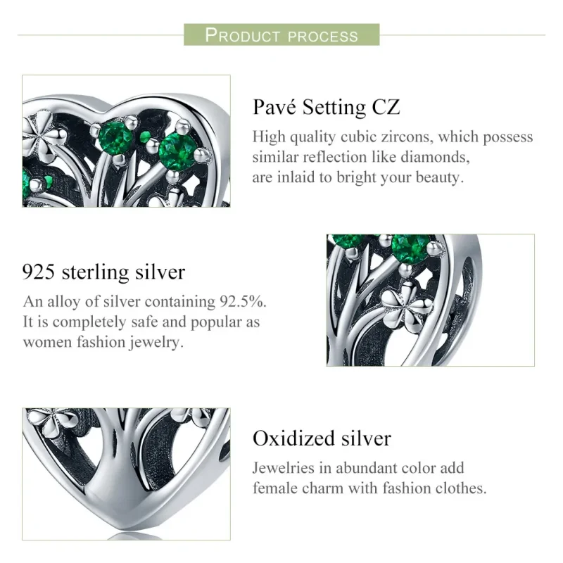 (image for) Pandora Style Silver Charm, Tree of Life - SCC221 - View 6