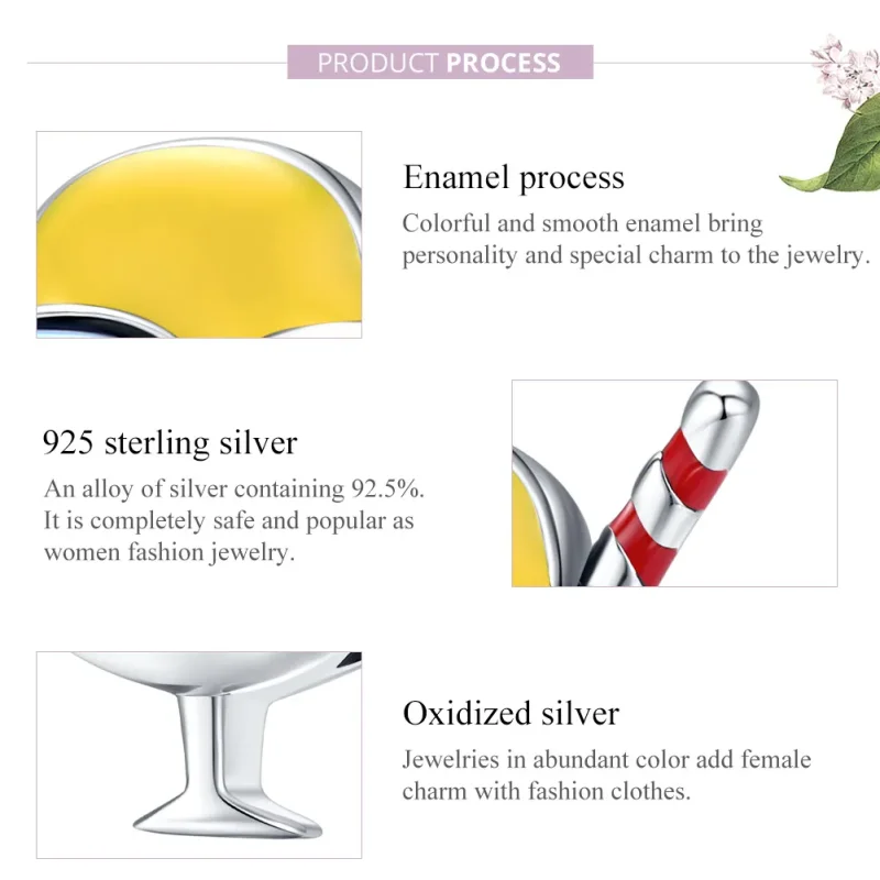 (image for) Pandora Style Silver Charm, Tri-Color Ball Ice Cream, Multicolor Enamel - SCC153 - View 8