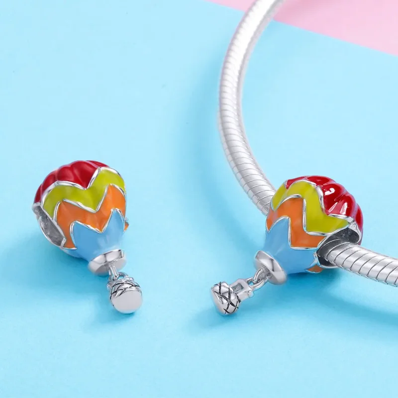 (image for) Pandora Style Silver Charm, Turkish Hot Air Balloons, Multicolor Enamel - SCC867 - View 3