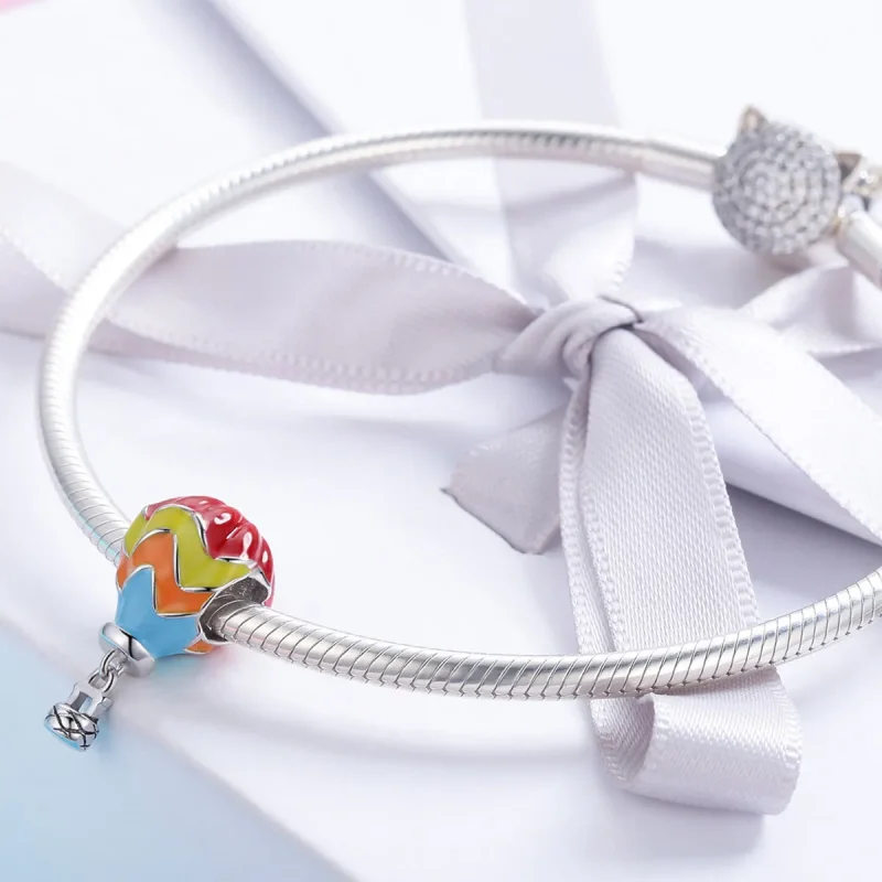 (image for) Pandora Style Silver Charm, Turkish Hot Air Balloons, Multicolor Enamel - SCC867 - View 4