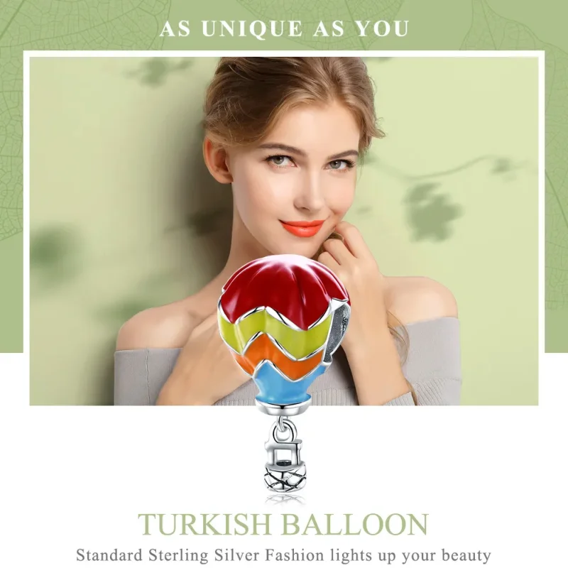 (image for) Pandora Style Silver Charm, Turkish Hot Air Balloons, Multicolor Enamel - SCC867 - View 6