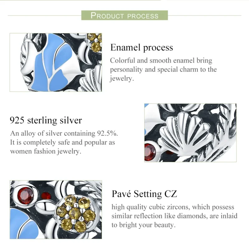 (image for) Pandora Style Silver Charm, Underwater World, Multicolor Enamel - SCC683 - View 7