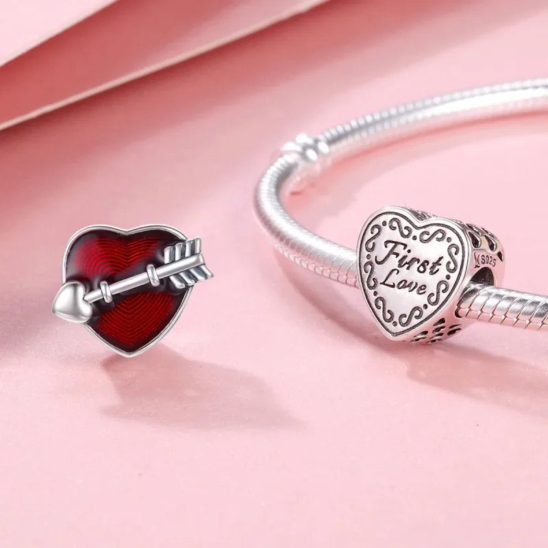 (image for) Pandora Style Silver Charm, Valentine's Day First Love, Red Enamel - SCC480 - View 6