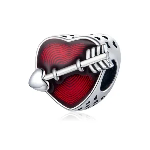 (image for) Pandora Style Silver Charm, Valentine's Day First Love, Red Enamel - SCC480
