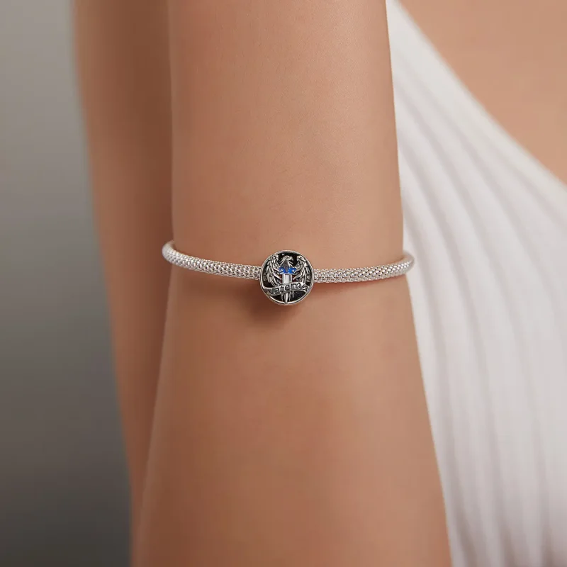 (image for) Pandora Style Silver Charm, Veteran, Multicolor Enamel - SCC1885 - View 5