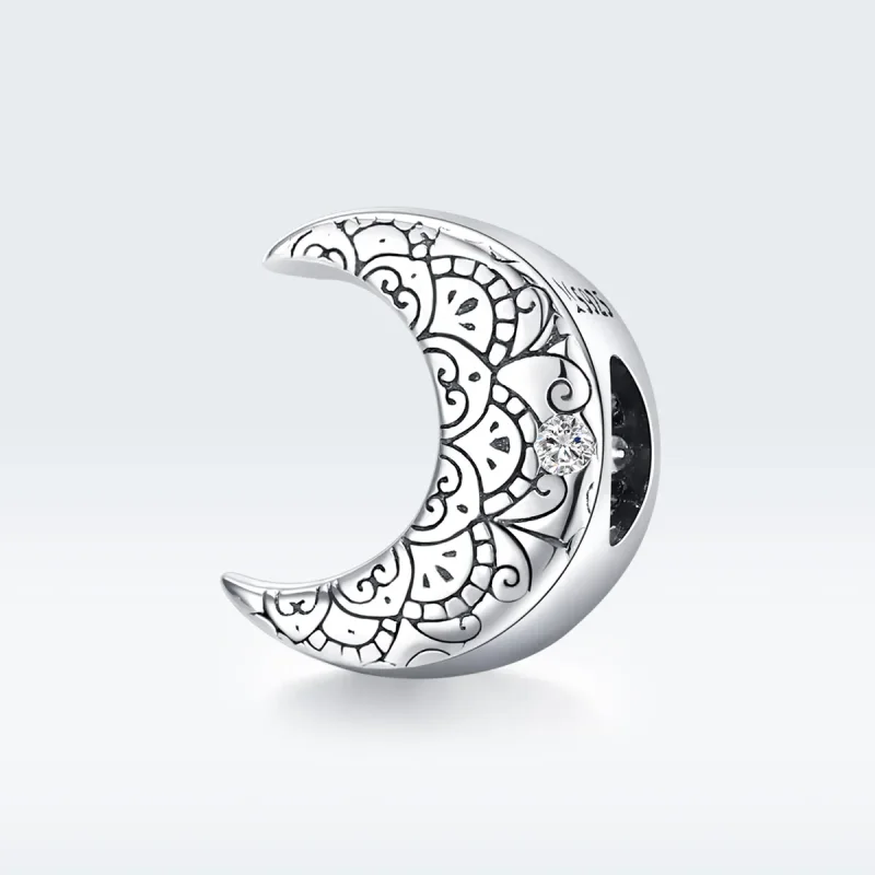 (image for) Pandora Style Silver Charm, Vine & Moon - SCC1604 - View 5