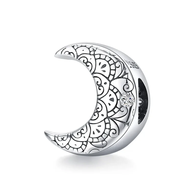 (image for) Pandora Style Silver Charm, Vine & Moon - SCC1604 - Product Image