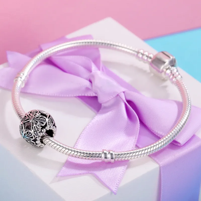 (image for) Pandora Style Silver Charm, Vintage Butterfly - SCC491 - View 5