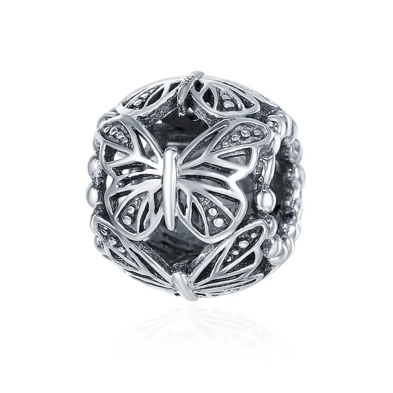 (image for) Pandora Style Silver Charm, Vintage Butterfly - SCC491 - Product Image