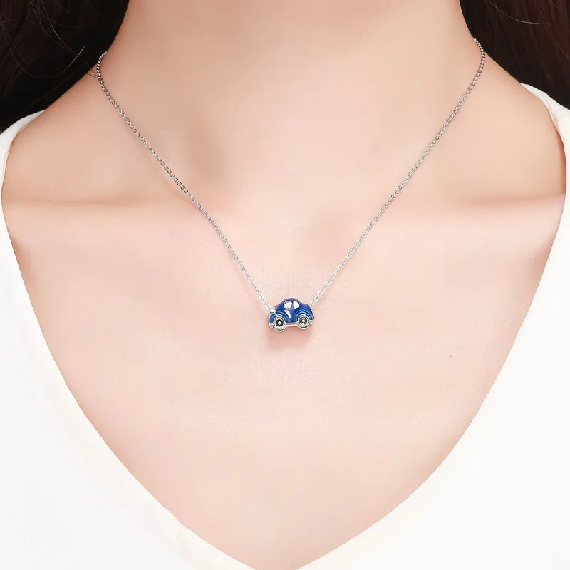 (image for) Pandora Style Silver Charm, Vintage Car, Blue Enamel - SCC957 - View 5