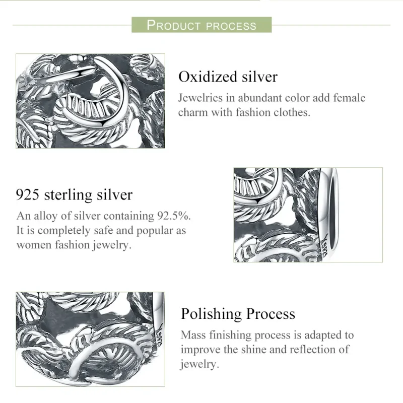 (image for) Pandora Style Silver Charm, Vintage Wings - SCC810 - View 7