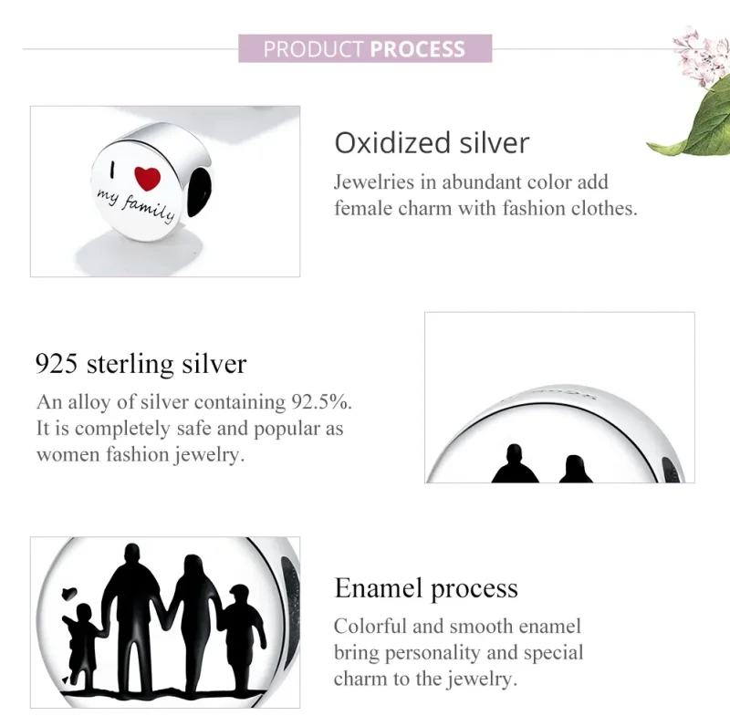 (image for) Pandora Style Silver Charm, Warm Family, Enamel - SCC1662 - View 7