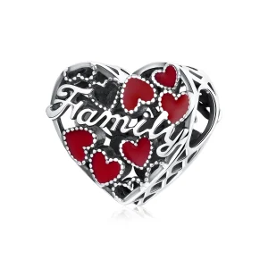 (image for) Pandora Style Silver Charm, Warm Family, Red Enamel - SCC1750