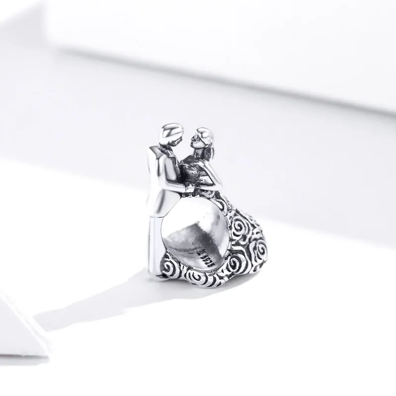 (image for) Pandora Style Silver Charm, Wedding Party Dancing Bride and Groom - SCC1564 - View 2