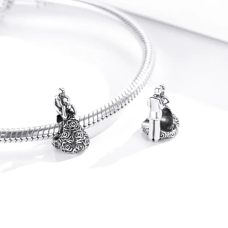 (image for) Pandora Style Silver Charm, Wedding Party Dancing Bride and Groom - SCC1564 - View 4