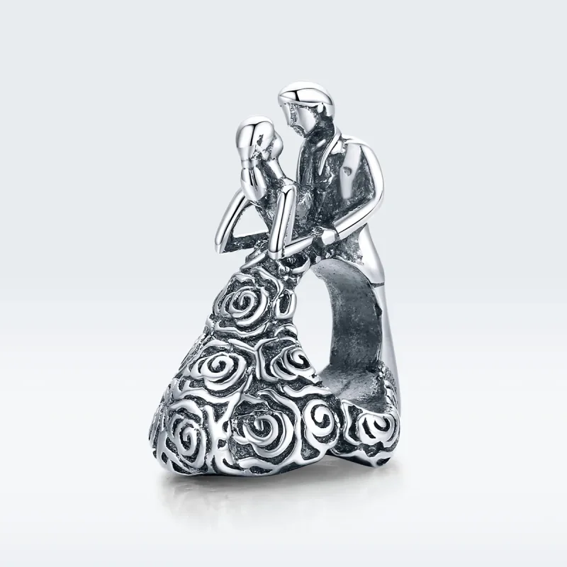 (image for) Pandora Style Silver Charm, Wedding Party Dancing Bride and Groom - SCC1564 - View 5