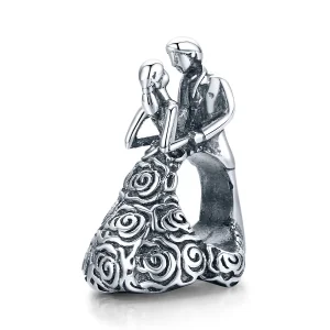 (image for) Pandora Style Silver Charm, Wedding Party Dancing Bride and Groom - SCC1564