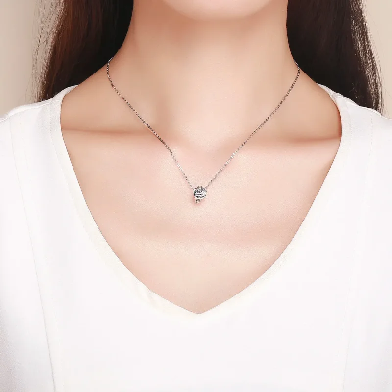 (image for) Pandora Style Silver Charm, White Rose - SCC1101 - View 5