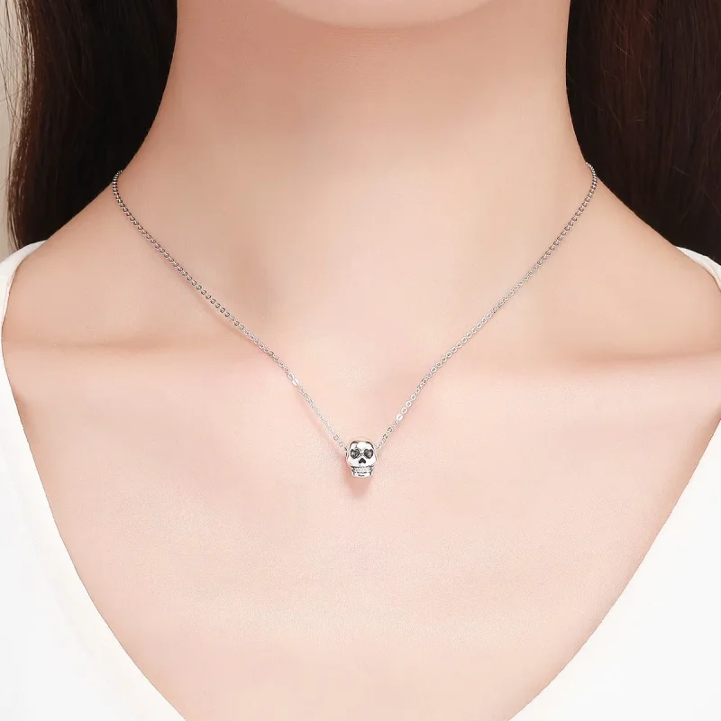 (image for) Pandora Style Silver Charm, White Skull - SCC965 - View 5