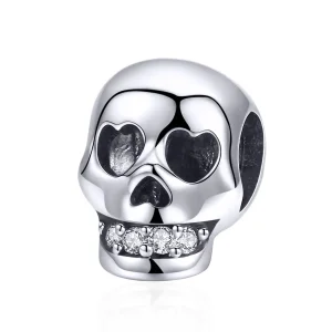 (image for) Pandora Style Silver Charm, White Skull - SCC965