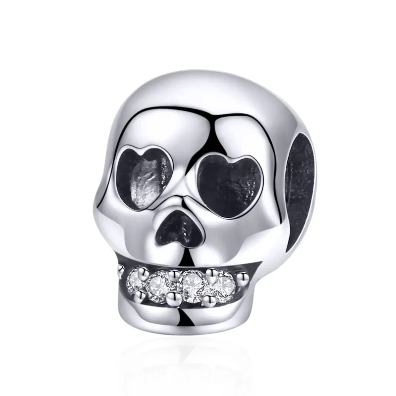 (image for) Pandora Style Silver Charm, White Skull - SCC965 - Product Image