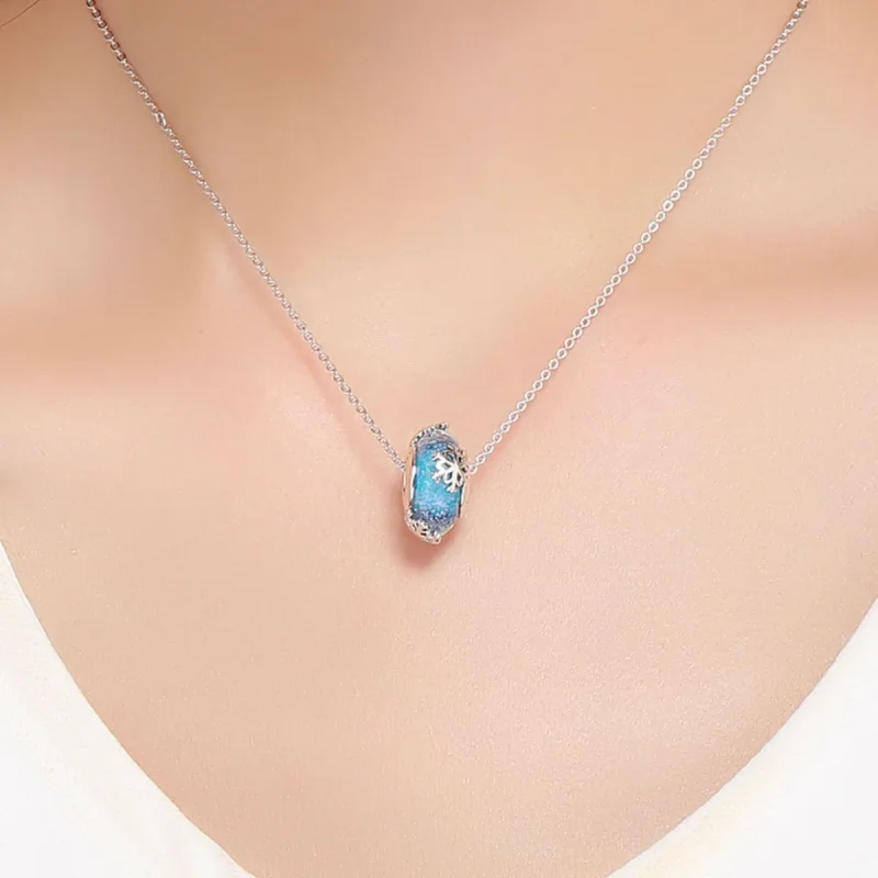 (image for) Pandora Style Silver Charm, Winter Frozen Snowflakes - SCC862 - View 5