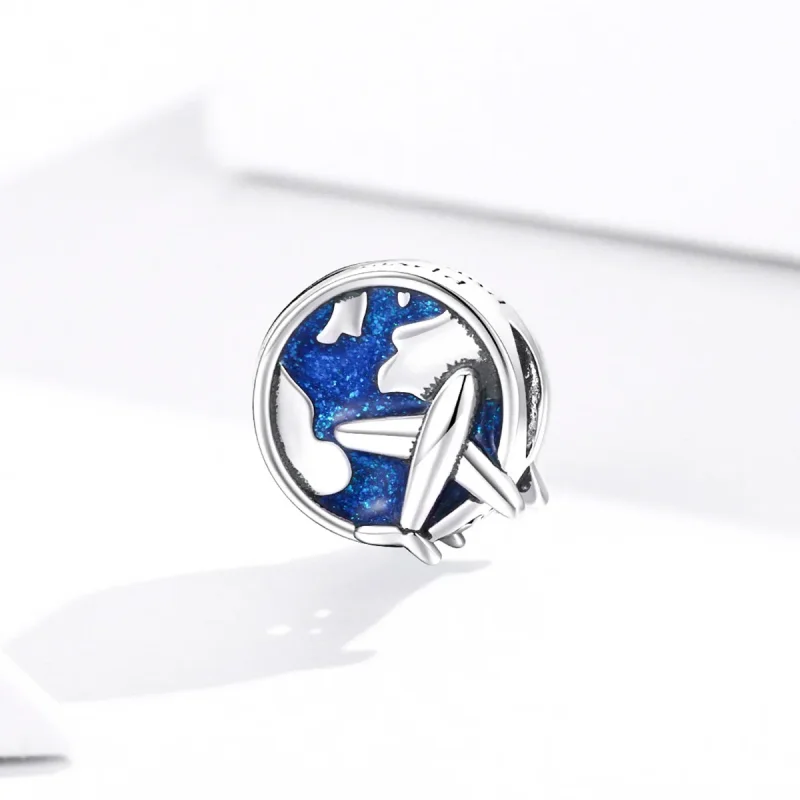 (image for) Pandora Style Silver Charm, World Voyage, Blue Enamel - SCC1568 - View 2