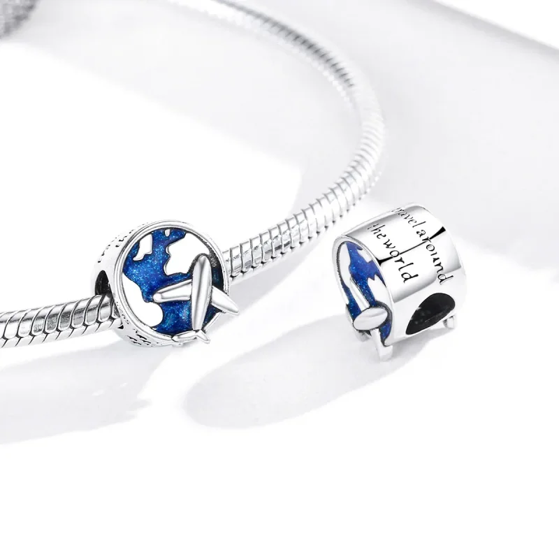 (image for) Pandora Style Silver Charm, World Voyage, Blue Enamel - SCC1568 - View 4