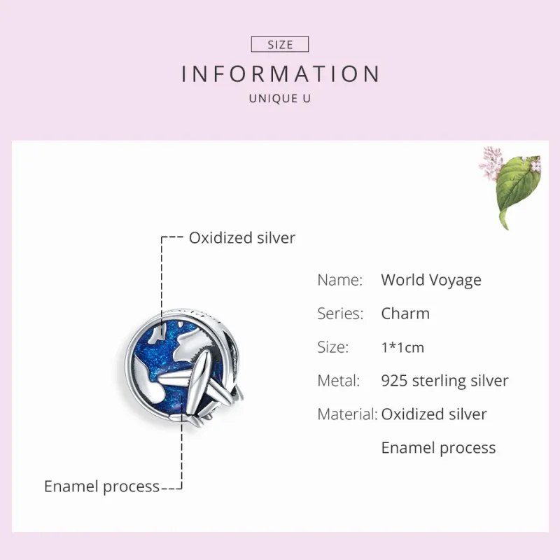 (image for) Pandora Style Silver Charm, World Voyage, Blue Enamel - SCC1568 - View 7