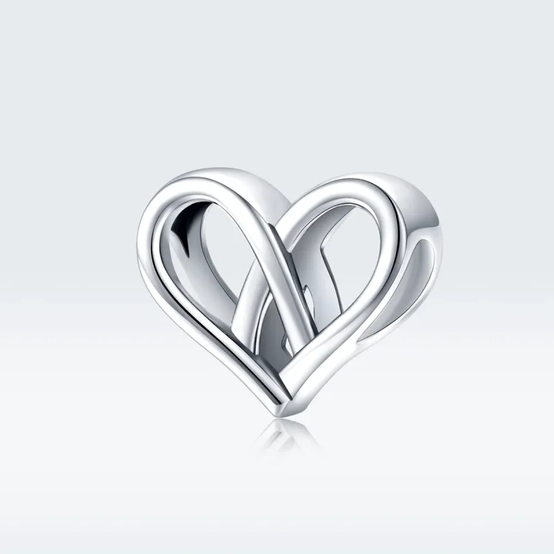 (image for) Pandora Style Silver Charm, You and Me Heart to Heart - SCC1552 - View 5