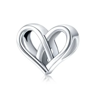 (image for) Pandora Style Silver Charm, You and Me Heart to Heart - SCC1552