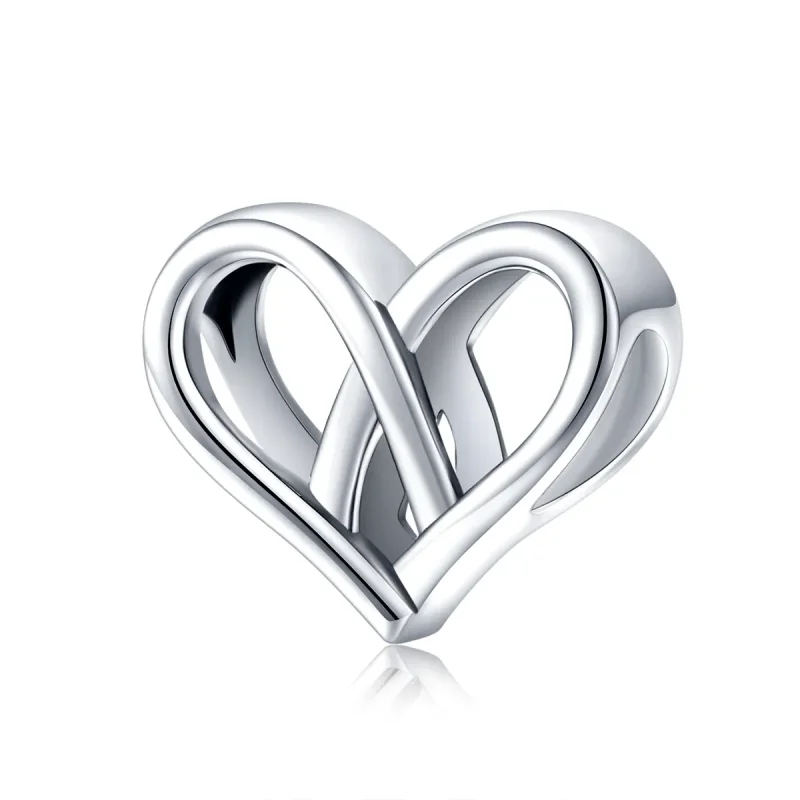 (image for) Pandora Style Silver Charm, You and Me Heart to Heart - SCC1552 - Product Image