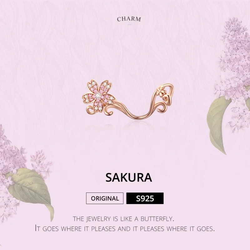 (image for) Rose Gold Cherry Blossoms Charm - PANDORA Style - SCC1033-C - View 5