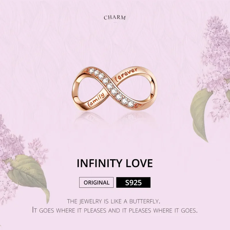 (image for) Rose Gold Infinity Charm - PANDORA Style - SCC1146-C - View 2
