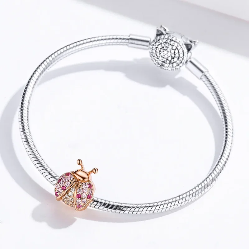 (image for) Rose Gold Ladybug Charm - PANDORA Style - SCC1120-C - View 4