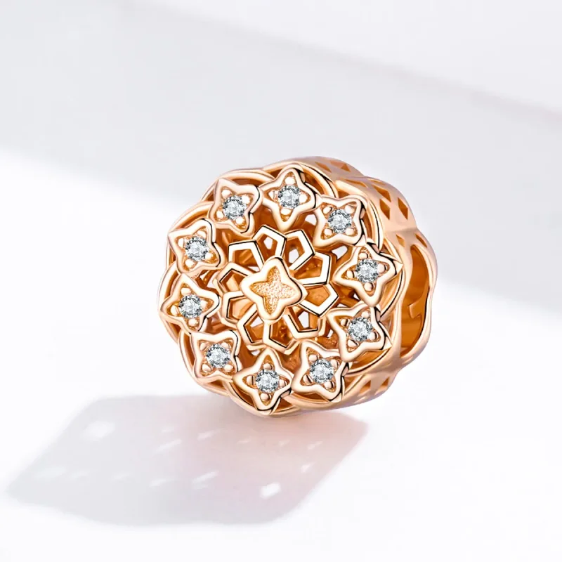 (image for) Rose Gold Rose Window Charm - PANDORA Style - SCC1279 - View 2
