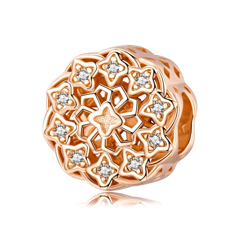(image for) Rose Gold Rose Window Charm - PANDORA Style - SCC1279 - Product Image
