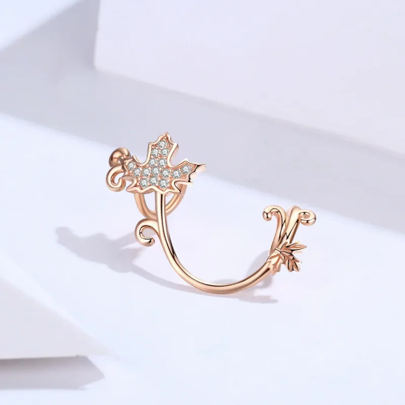 (image for) Rose Gold Slient Leaves Charm - PANDORA Style - SCC1254 - View 2