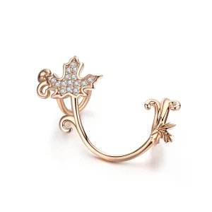 (image for) Rose Gold Slient Leaves Charm - PANDORA Style - SCC1254