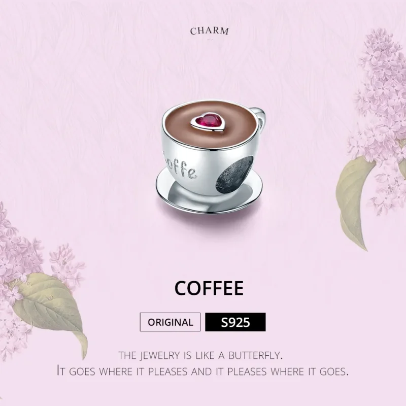 (image for) Silver Afternoon Coffee Charm - PANDORA Style - SCC1286 - View 2