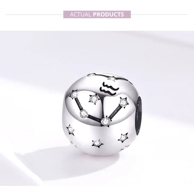 (image for) Silver Aquarius Charm - PANDORA Style - SCC1218-11 - View 2