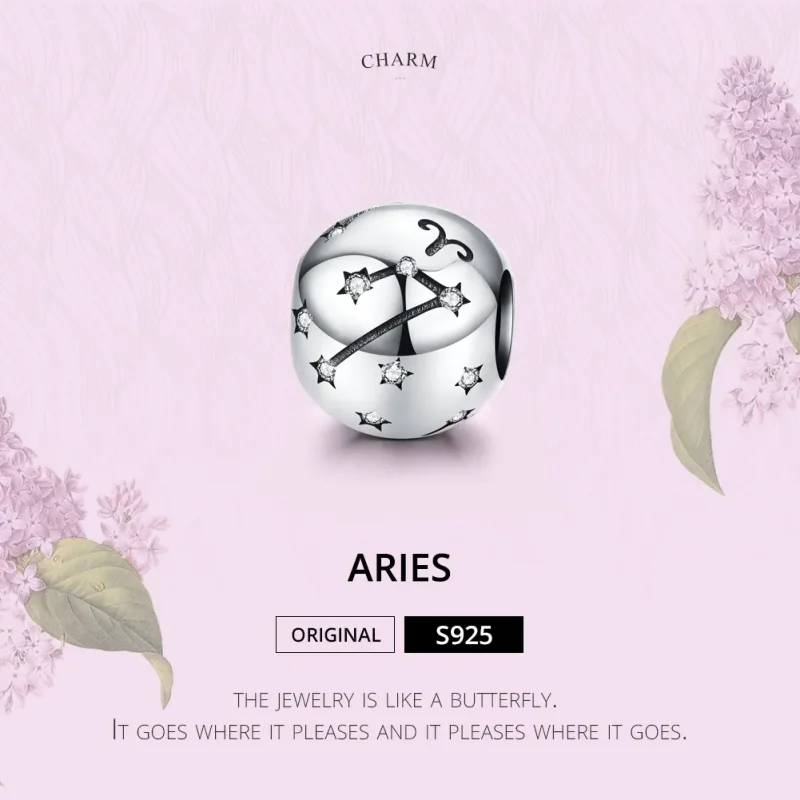 (image for) Silver Aries Charm - PANDORA Style - SCC1218-1 - View 2