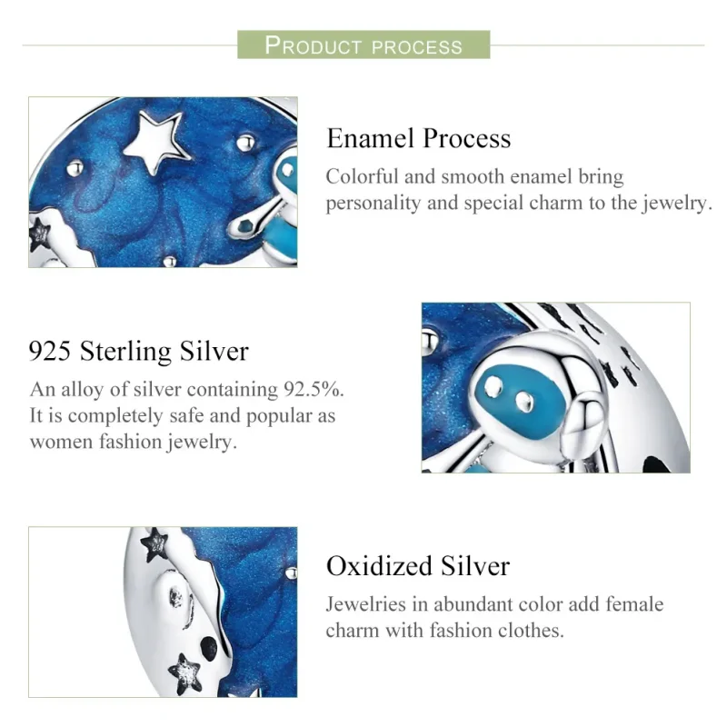 (image for) Silver Astronaut Charm - PANDORA Style - SCC1148 - View 4