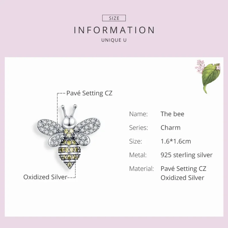 (image for) Silver Bee Charm - PANDORA Style - SCC1194 - View 3