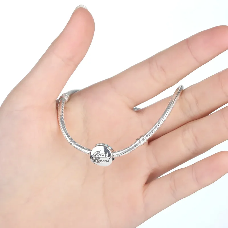 (image for) Silver Best Friend Charm - PANDORA Style - SCC022 - View 4