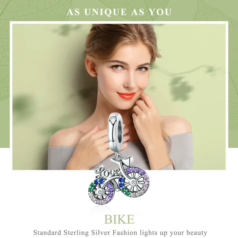 (image for) Silver Bicycle Dangle - PANDORA Style - SCC1082 - View 2