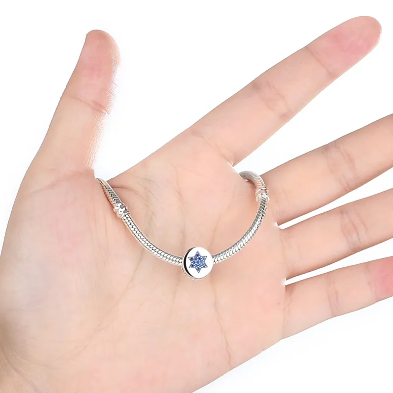 (image for) Silver Blue Faith Charm - PANDORA Style - SCC105 - View 3