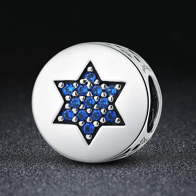 (image for) Silver Blue Faith Charm - PANDORA Style - SCC105 - View 4