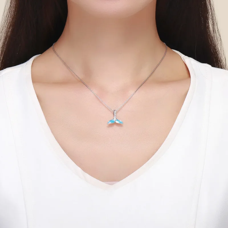 (image for) Silver Blue Fishtail Charm - PANDORA Style - SCC1067 - View 4